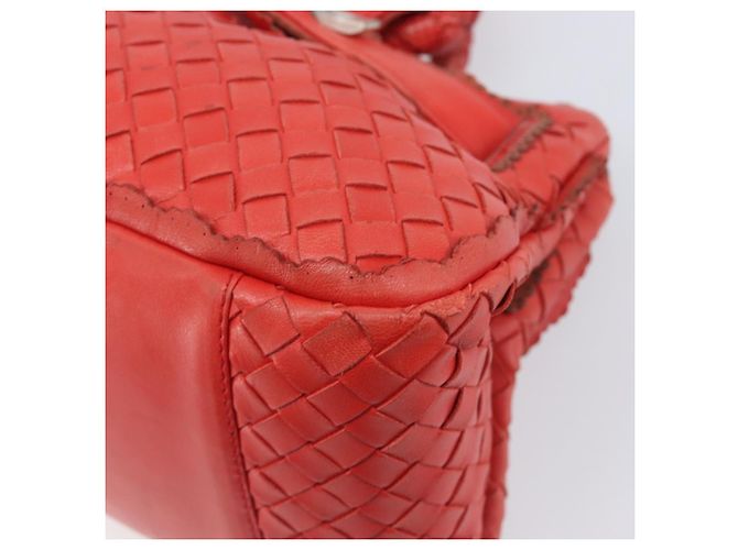 Bottega Veneta INTRECCIATO Hand Bag Leather Red Silver - vista 15