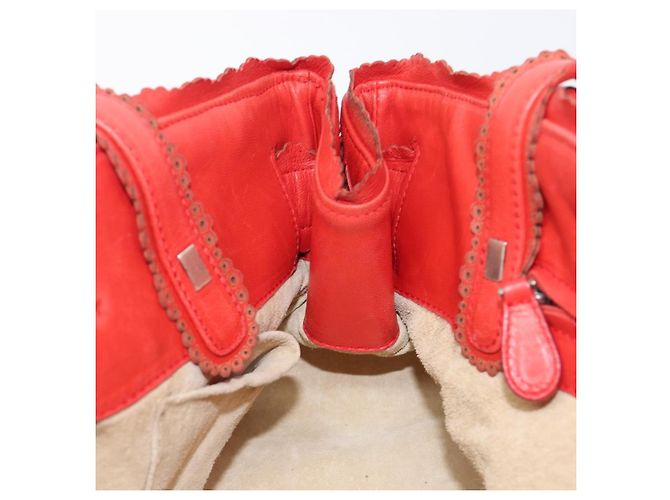 Bottega Veneta INTRECCIATO Hand Bag Leather Red Silver - vista 19