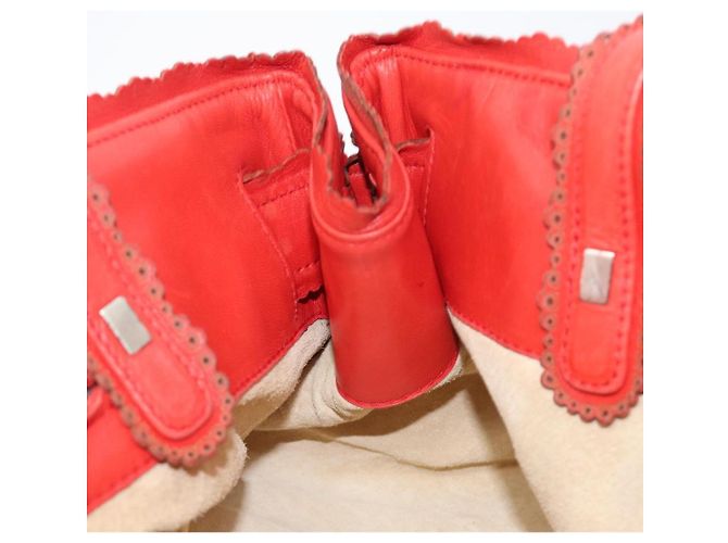 Bottega Veneta INTRECCIATO Hand Bag Leather Red Silver - vista 20
