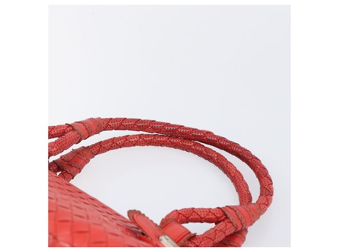 Bottega Veneta INTRECCIATO Hand Bag Leather Red Silver - vista 8