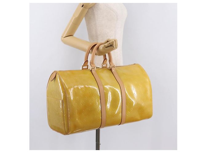 LOUIS VUITTON Monogram Vernis Mercer Boston Bag Beige M91000 LV - vista 30