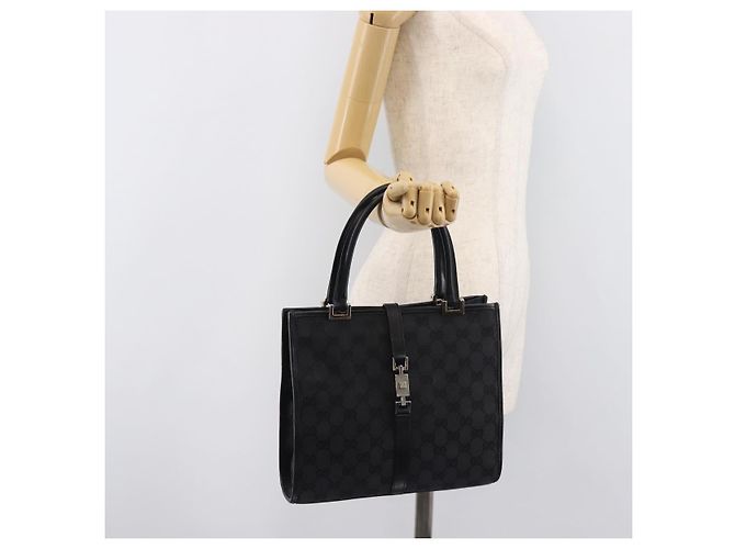 GUCCI GG Canvas Jackie Hand Bag Black Silver 002 1065 - vista 24