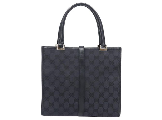 GUCCI GG Canvas Jackie Hand Bag Black Silver 002 1065 - vista 3