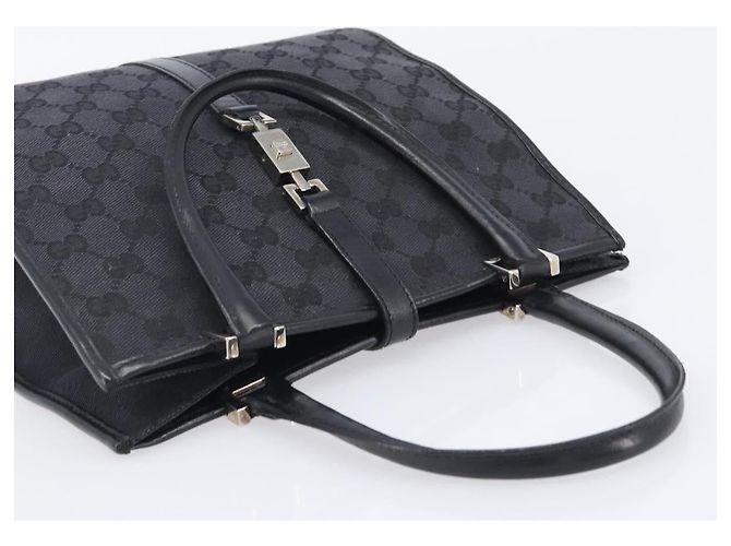 GUCCI GG Canvas Jackie Hand Bag Black Silver 002 1065 - vista 6