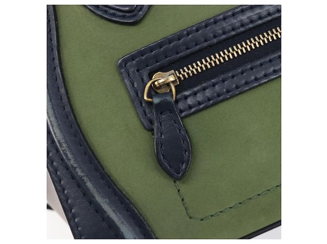 Céline CELINE Luggage Nano Shopper Hand Bag Leather 2way Navy Gold - vista 21