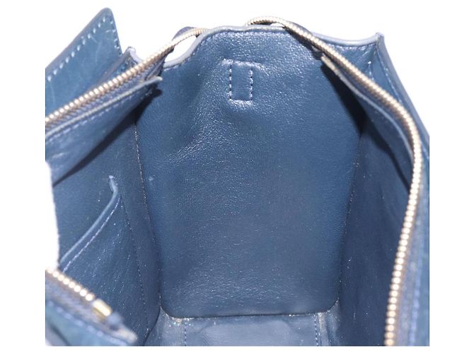 Céline CELINE Luggage Nano Shopper Hand Bag Leather 2way Navy Gold - vista 25