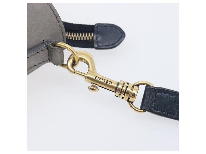 Céline CELINE Luggage Nano Shopper Hand Bag Leather 2way Navy Gold - vista 9