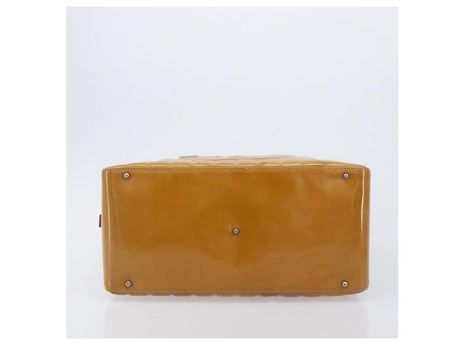 CHANEL Choco Bar Hand Bag Patent Yellow Silver CC - vista 12
