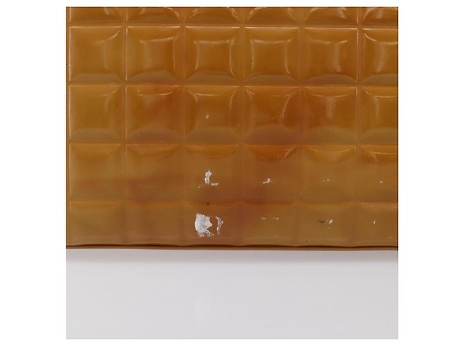 CHANEL Choco Bar Hand Bag Patent Yellow Silver CC - vista 4