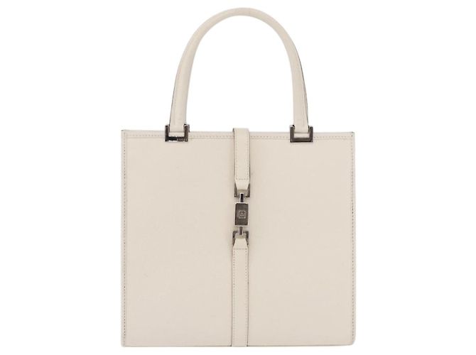 GUCCI Jackie Hand Bag Leather White Silver 002 1065 - vista 2
