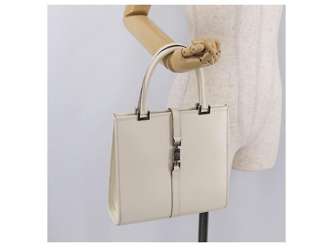 GUCCI Jackie Hand Bag Leather White Silver 002 1065 - vista 28