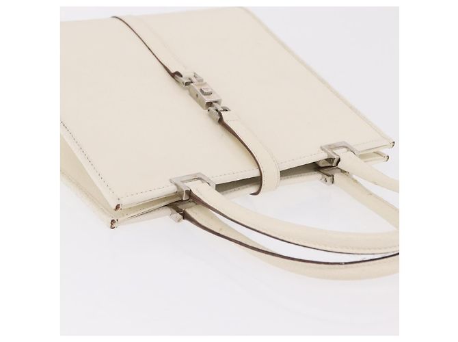 GUCCI Jackie Hand Bag Leather White Silver 002 1065 - vista 7