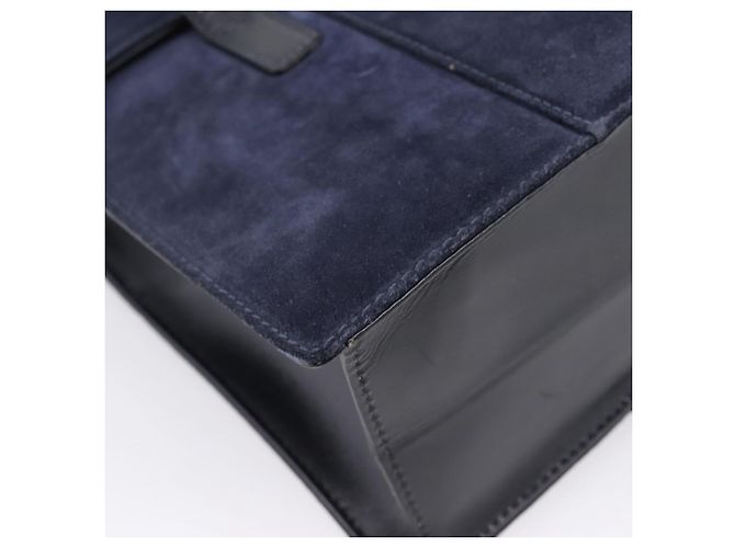 GUCCI Tote Bag Suede Navy Gold - vista 11