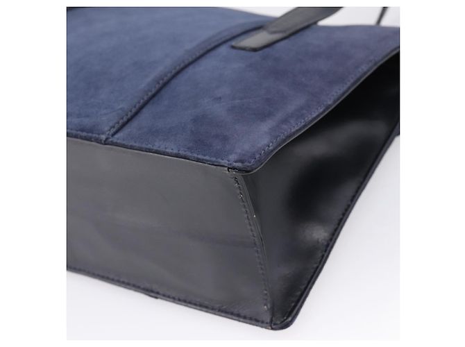 GUCCI Tote Bag Suede Navy Gold - vista 12