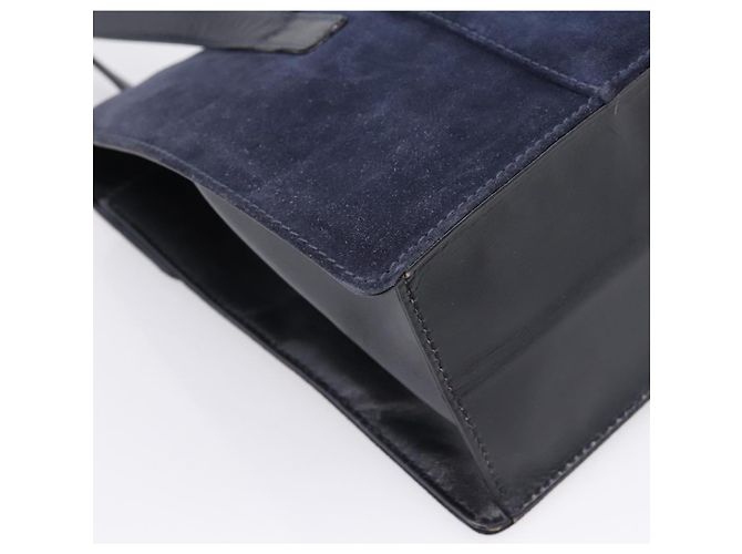GUCCI Tote Bag Suede Navy Gold - vista 13