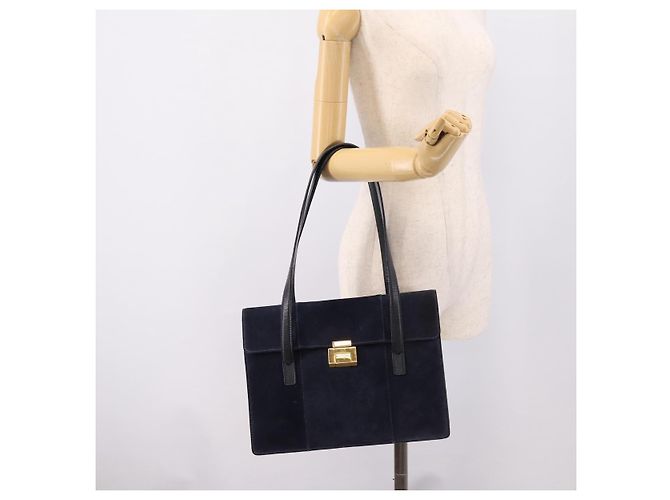 GUCCI Tote Bag Suede Navy Gold - vista 22