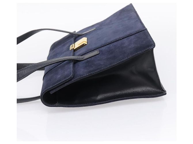 GUCCI Tote Bag Suede Navy Gold - vista 4