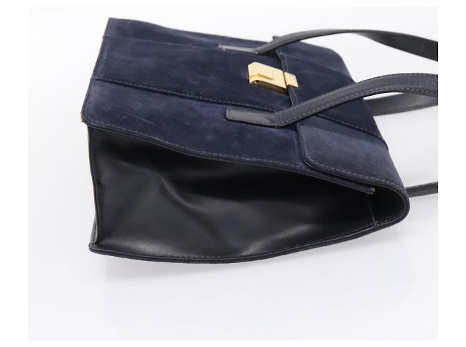 GUCCI Tote Bag Suede Navy Gold - vista 5