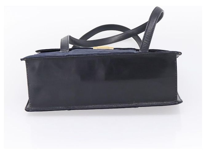 GUCCI Tote Bag Suede Navy Gold - vista 9