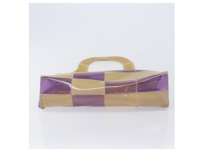 CHANEL Tote Bag Vinyl Beige Purple CC - vista 10