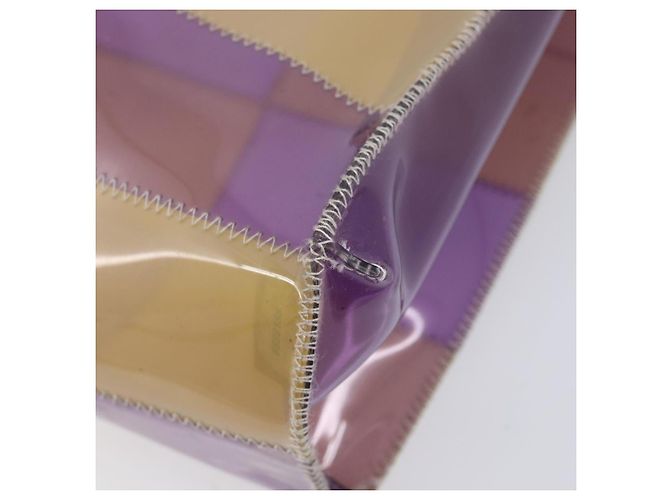 CHANEL Tote Bag Vinyl Beige Purple CC - vista 13