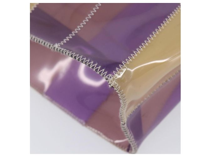 CHANEL Tote Bag Vinyl Beige Purple CC - vista 14