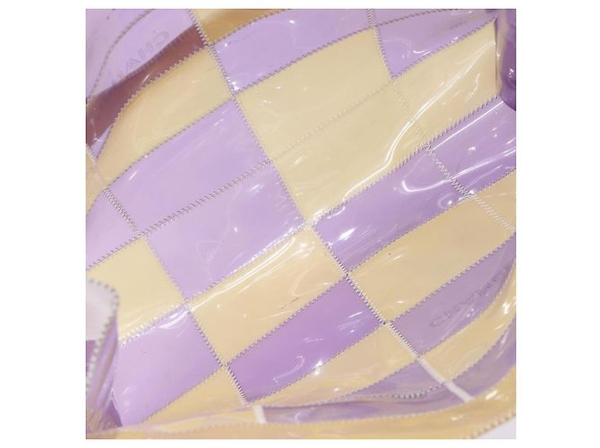 CHANEL Tote Bag Vinyl Beige Purple CC - vista 18