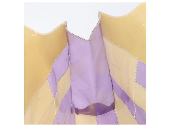 CHANEL Tote Bag Vinyl Beige Purple CC - vista 19