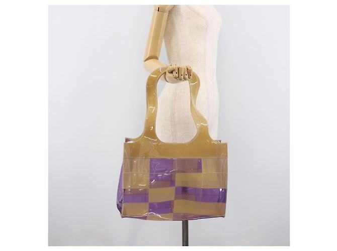 CHANEL Tote Bag Vinyl Beige Purple CC - vista 22