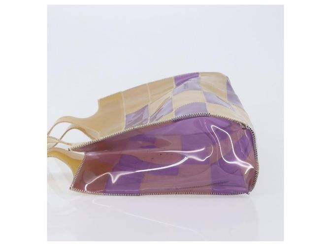 CHANEL Tote Bag Vinyl Beige Purple CC - vista 5