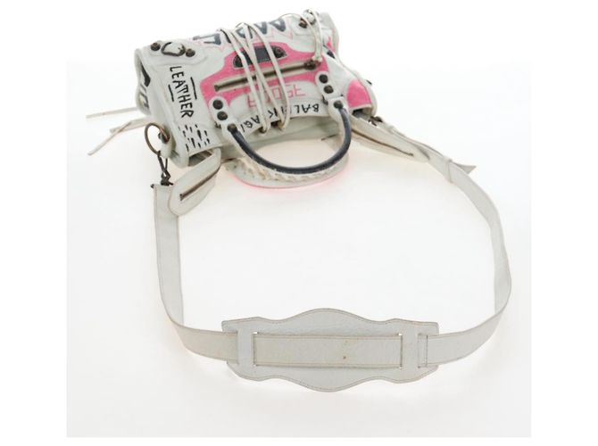 Balenciaga Graffiti The City Mini Bag Leather 2way White 300295 - vista 10