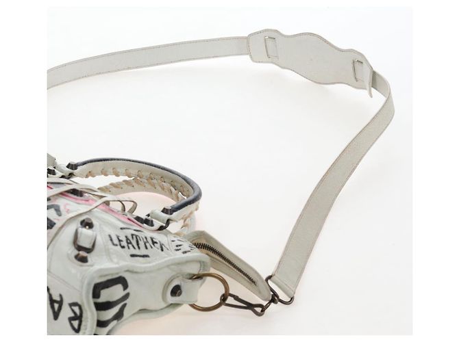 Balenciaga Graffiti The City Mini Bag Leather 2way White 300295 - vista 19