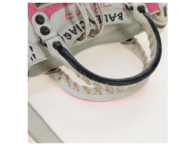 Balenciaga Graffiti The City Mini Bag Leather 2way White 300295 - vista 9