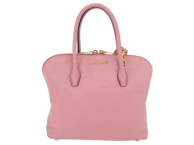 Miu Miu Hand Bag Leather 2way Pink Gold - vista 13