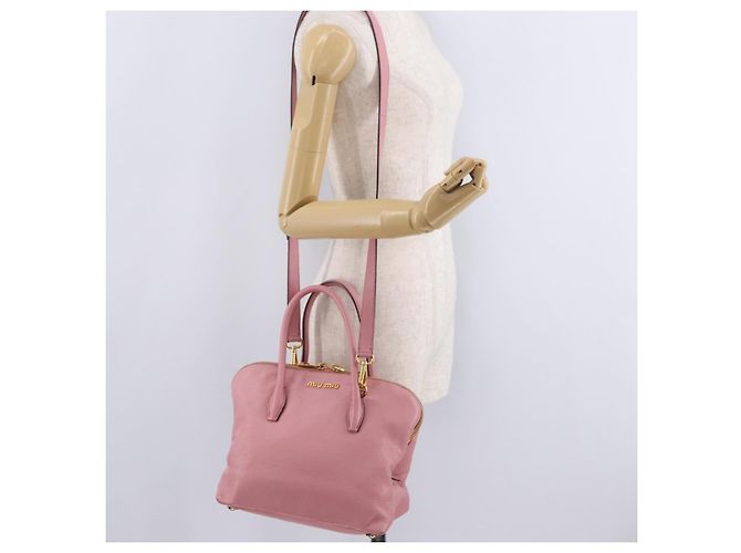 Miu Miu Hand Bag Leather 2way Pink Gold - vista 35