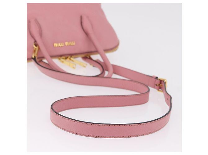 Miu Miu Hand Bag Leather 2way Pink Gold - vista 8