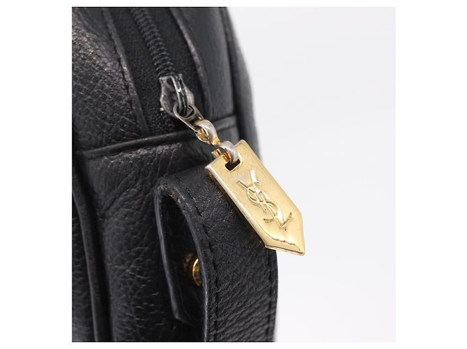 Autre Marque Saint Laurent Shoulder Bag Leather Black Gold Tone - vista 10