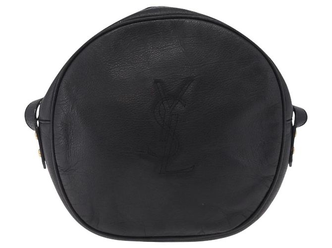 Autre Marque Saint Laurent Shoulder Bag Leather Black Gold Tone - vista 13
