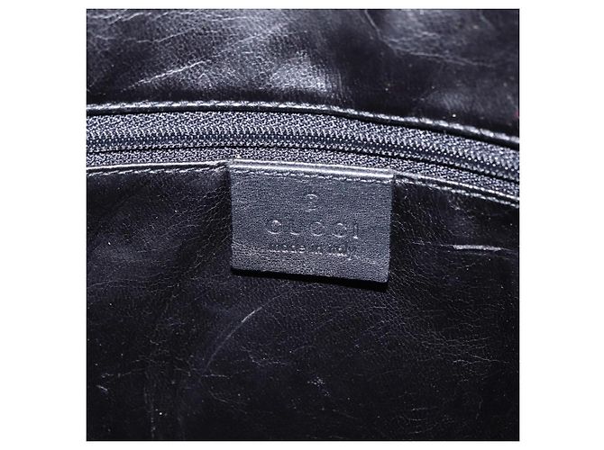 GUCCI Bamboo Hand Bag Leather 2way Black Gold 001 1638 - vista 16
