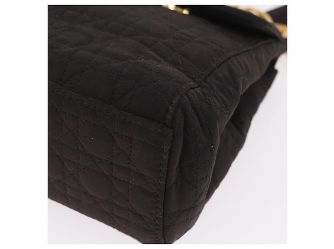 Bolso de Hombro Christian Dior Canage Canvas Negro Dorado - vista 12
