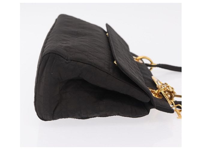 Bolso de Hombro Christian Dior Canage Canvas Negro Dorado - vista 5