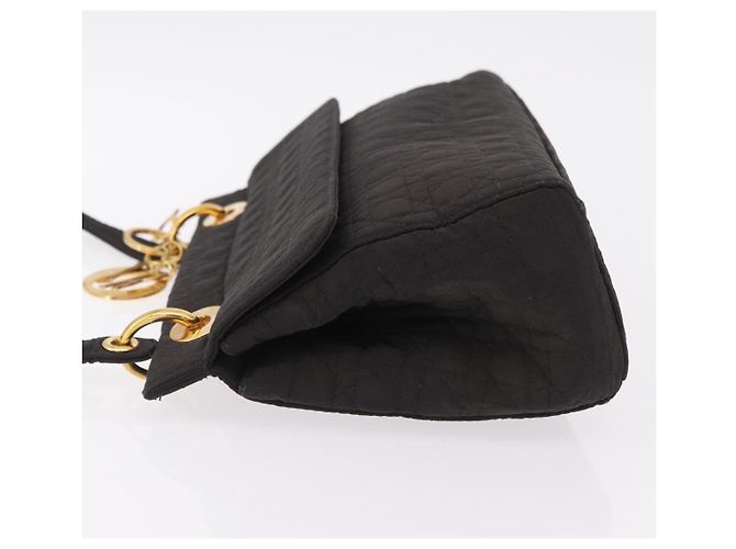 Bolso de Hombro Christian Dior Canage Canvas Negro Dorado - vista 6