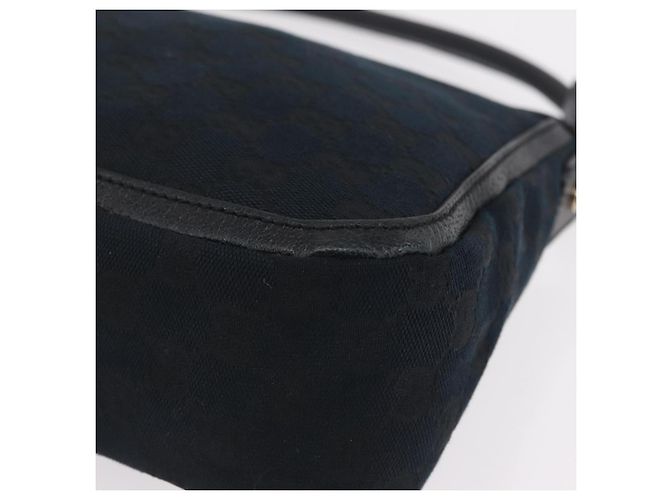 GUCCI GG Canvas Hand Bag Black Gold Tone 146244 - vista 11