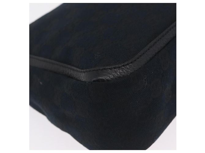 GUCCI GG Canvas Hand Bag Black Gold Tone 146244 - vista 12