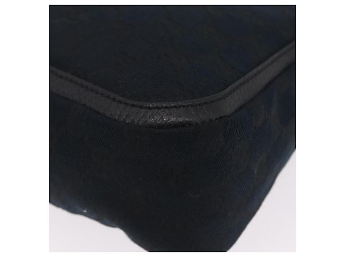 GUCCI GG Canvas Hand Bag Black Gold Tone 146244 - vista 13