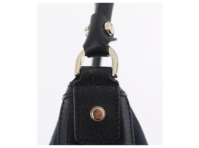 GUCCI GG Canvas Hand Bag Black Gold Tone 146244 - vista 16