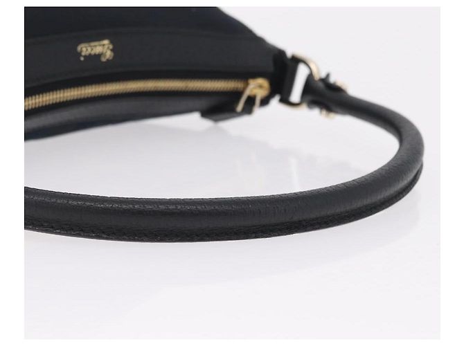 GUCCI GG Canvas Hand Bag Black Gold Tone 146244 - vista 7