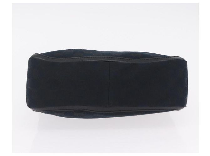 GUCCI GG Canvas Hand Bag Black Gold Tone 146244 - vista 9