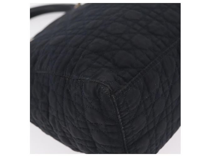 Christian Dior Lady Dior Canage Hand Bag Canvas Black Gold - vista 20