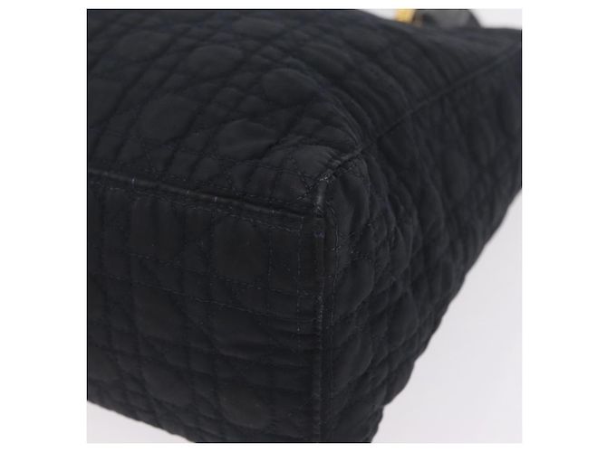 Christian Dior Lady Dior Canage Hand Bag Canvas Black Gold - vista 21